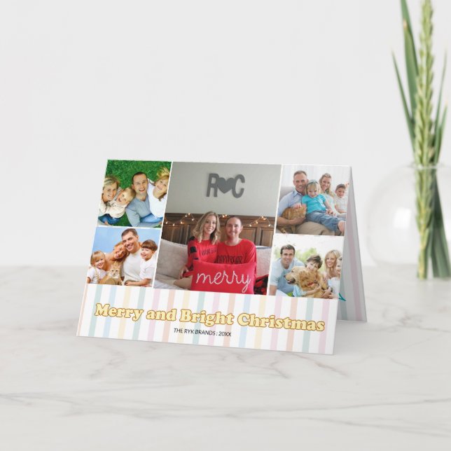 Merry & Bright Christmas Photo Invitation (Front)