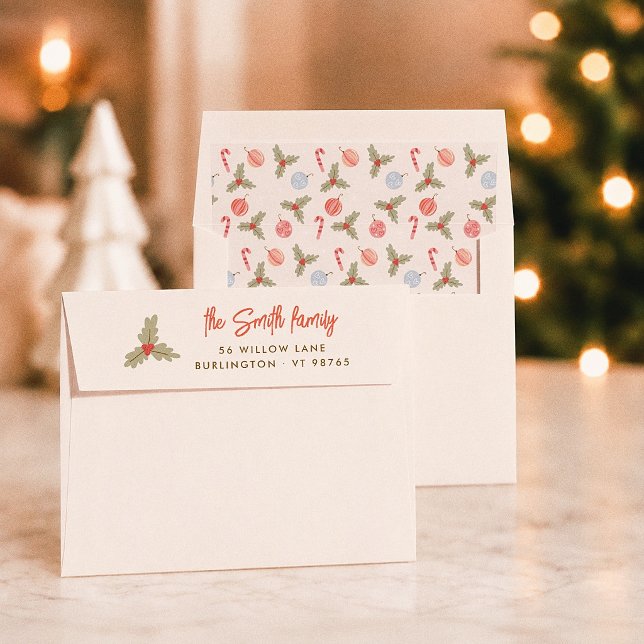 Merry & Bright Christmas Return Address Envelope (Creator Uploaded)