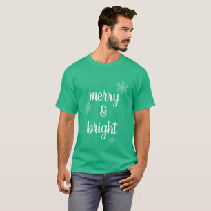 Merry & Bright Christmas Snowflakes T-Shirt