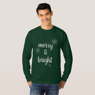 Merry & Bright Christmas Snowflakes T-Shirt