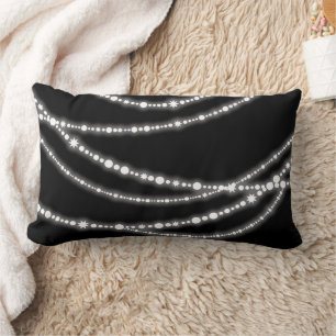 Merry & Bright Christmas Sparkling Lights Holiday Lumbar Cushion
