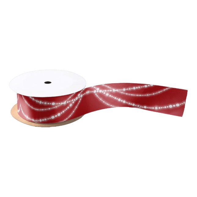 Merry & Bright Christmas Sparkling Lights Holiday Satin Ribbon (Spool)