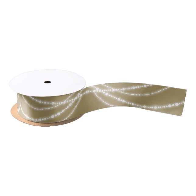 Merry & Bright Christmas Sparkling Lights Holiday Satin Ribbon (Spool)