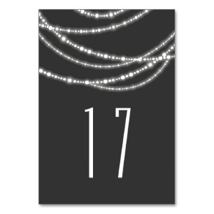 Merry & Bright Christmas Sparkling Lights Holiday Table Number