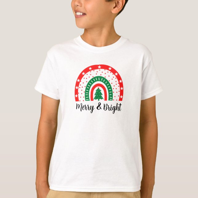 Merry & Bright Christmas T-Shirt (Front)