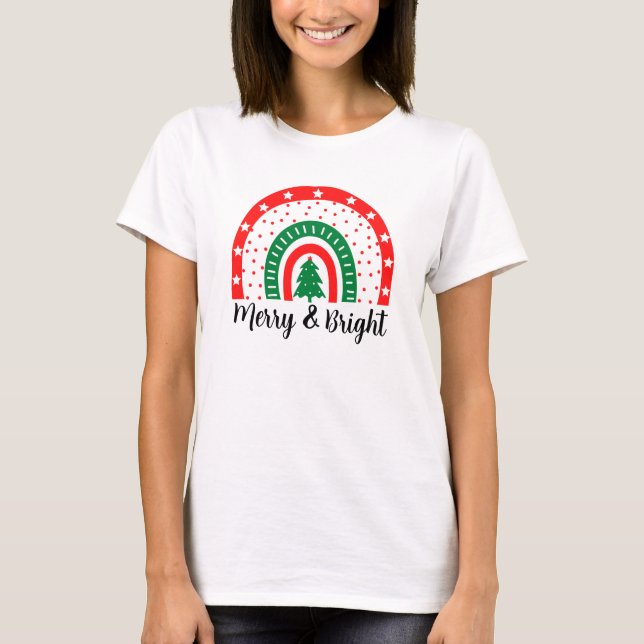 Merry & Bright Christmas T-Shirt (Front)