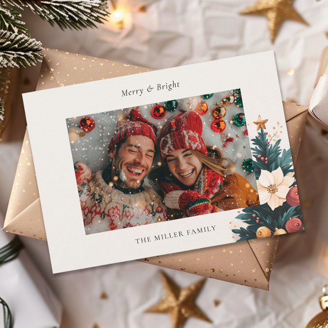 Merry & Bright Christmas Tree Holiday Card (Creator Uploaded)