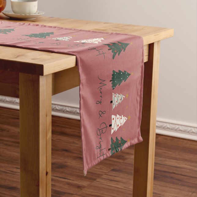 "Merry & Bright" Christmas Tree Long Table Runner (In Situ)