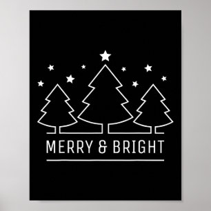 Merry Bright Christmas Women Men Kids Boys Girls X Poster