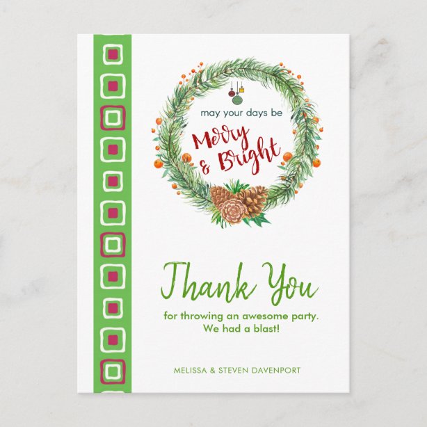 Christmas Thank You Postcards | Zazzle UK