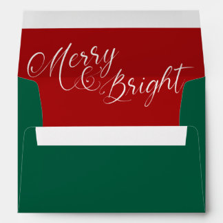 Merry & Bright Classic Christmas Holiday Envelope