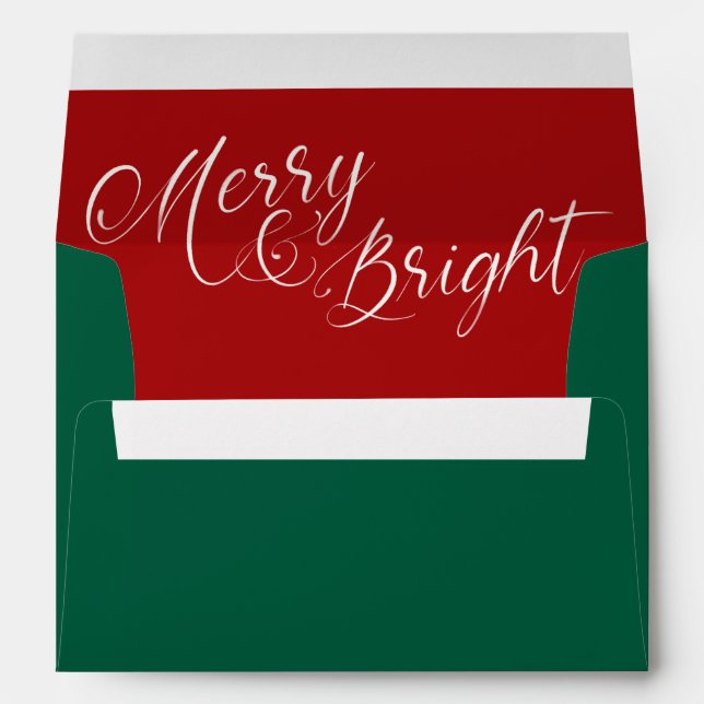 Merry & Bright Classic Christmas Holiday Envelope (Back (Bottom))