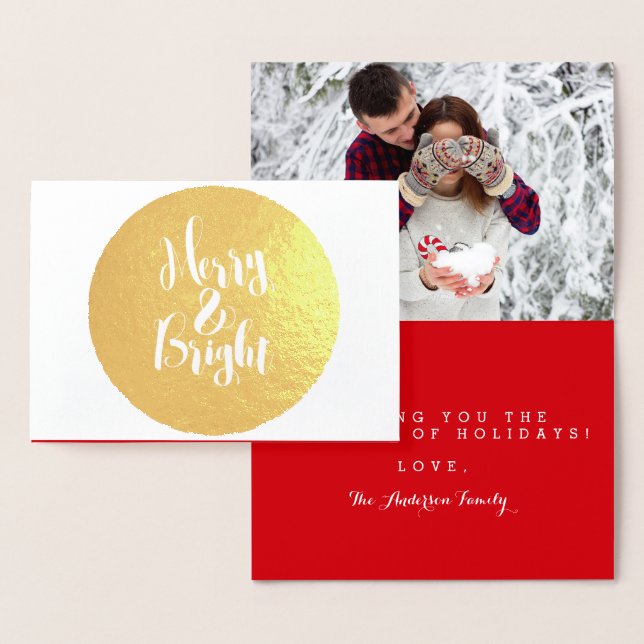 Merry & Bright Classic Snowflakes Photo Theme Foil Card (Display)