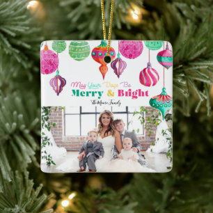 Merry & Bright Colorful Christmas Ornament