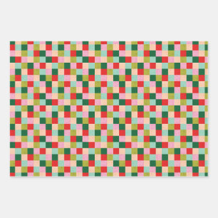 Merry & Bright Colour Blocks Wrapping Paper Sheet
