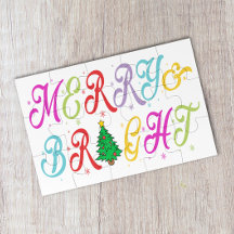 Merry & Bright Colourful Christmas Tree Festive