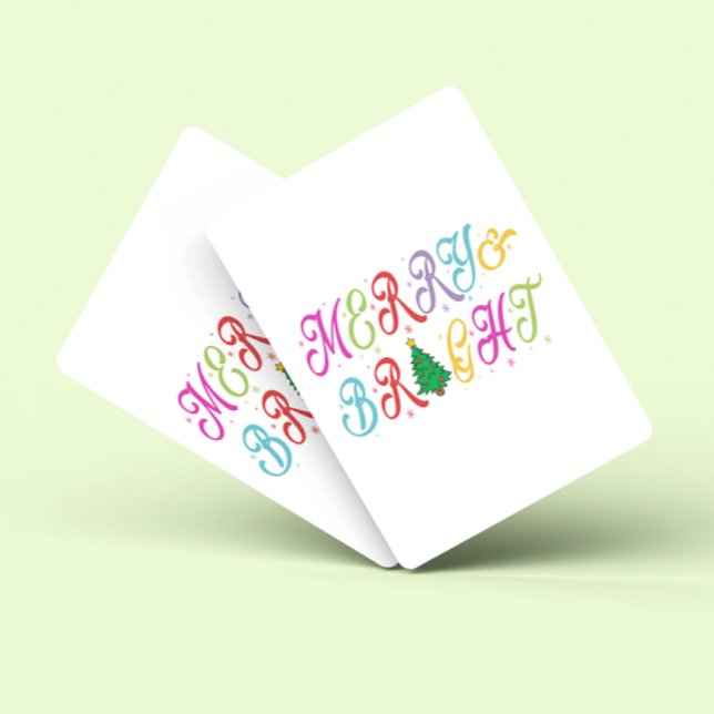 Merry & Bright Colourful Christmas Tree Festive Playing Cards (Creator Uploaded)