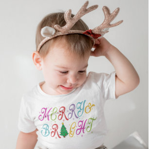 Merry & Bright Colourful Christmas Tree Toddler T-Shirt