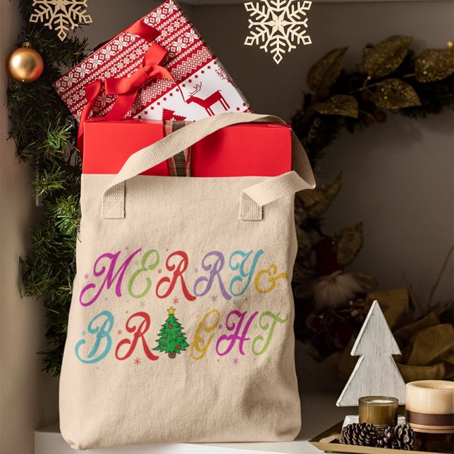 Merry & Bright Colourful Christmas Tree Women's Tote Bag (Creator Uploaded)