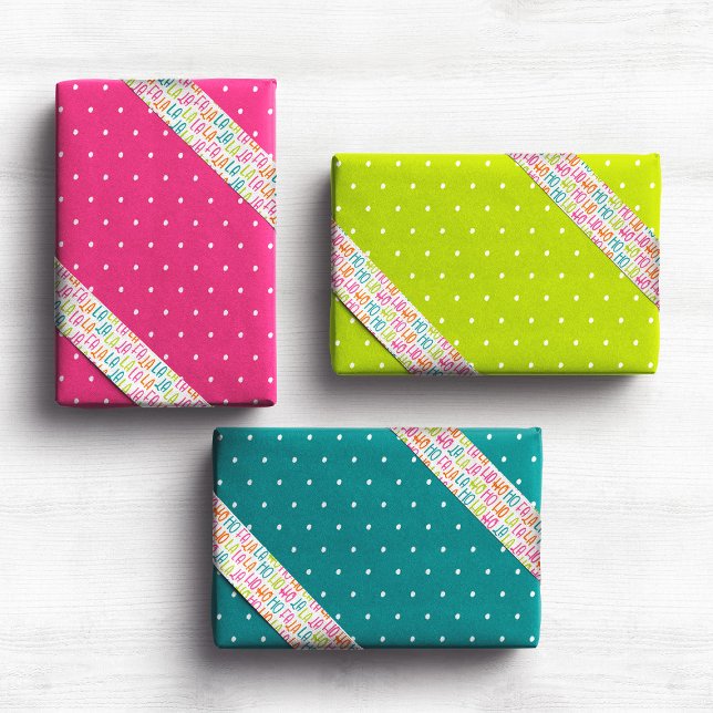 Merry bright colourful dots Christmas holiday Wrapping Paper Sheet (Creator Uploaded)