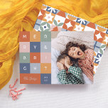 Merry & Bright Colourful Modern Christmas Photo Foil Holiday Card<br><div class="desc">Give your Christmas cards a sparkle with real gold, silver, or rose gold foil! Celebrate the season in style with our “Merry & Bright” photo foil card, a bold and vibrant design perfect for those who love a fun, modern twist on tradition. Featuring colourful squares in orange, yellow, green, pink,...</div>