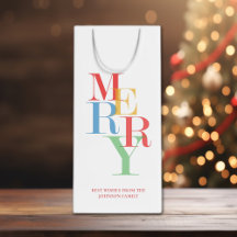 MERRY  Bright Colourful Typography Festive