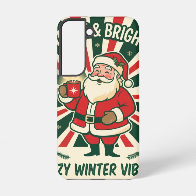 Merry & Bright Cosy Winter Santa phone Case (Back)