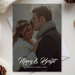 Merry & Bright Couple Flat Holiday Card