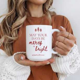 Merry & Bright Custom Christmas Mug for Her or Him