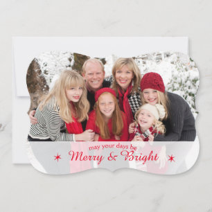 Merry & Bright Custom Family Photo Christmas card