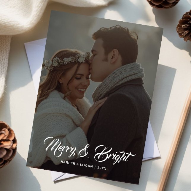 Merry & Bright Family Flat Holiday Card (Creator Uploaded)