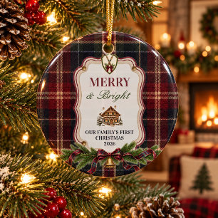 Merry & Bright Family's 1st Christmas Keepsake Ceramic Tree Decoration