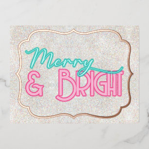 Merry & Bright Foil Holiday Postcard