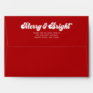 Merry Bright Fun Modern Holiday Return Address Envelope