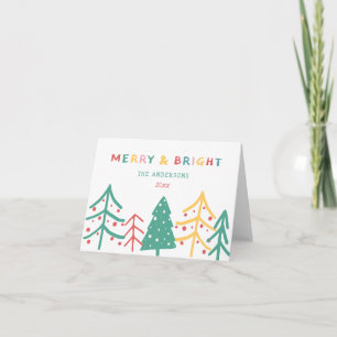 Merry & Bright Fun Pine Stylish Christmas Cards
