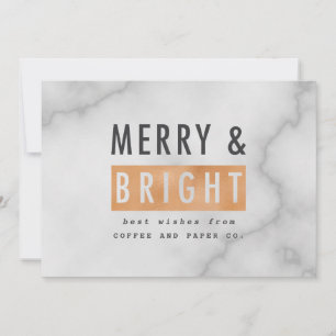 Merry & bright geometric copper and marble holiday