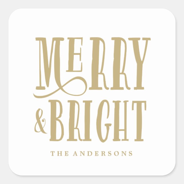 Merry & Bright | Gift Tag Stickers (Front)