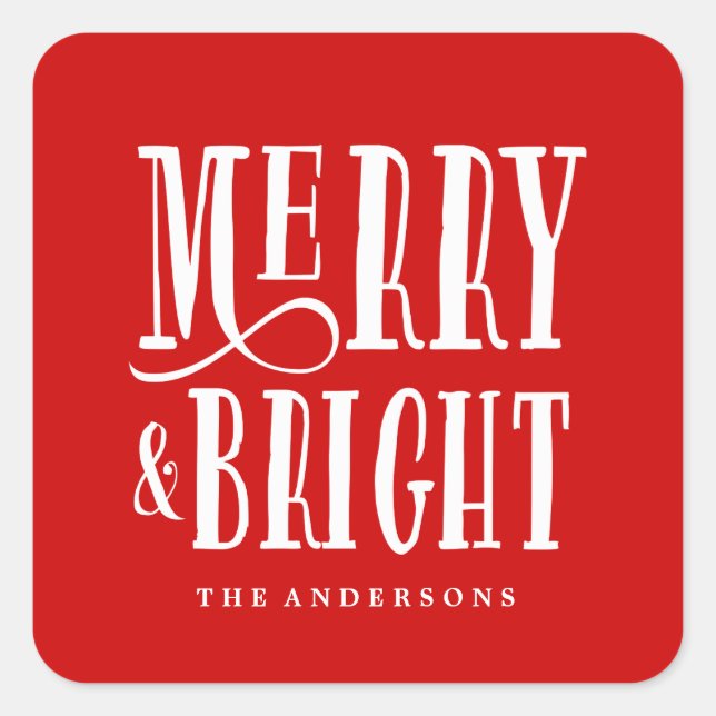 Merry & Bright | Gift Tag Stickers (Front)