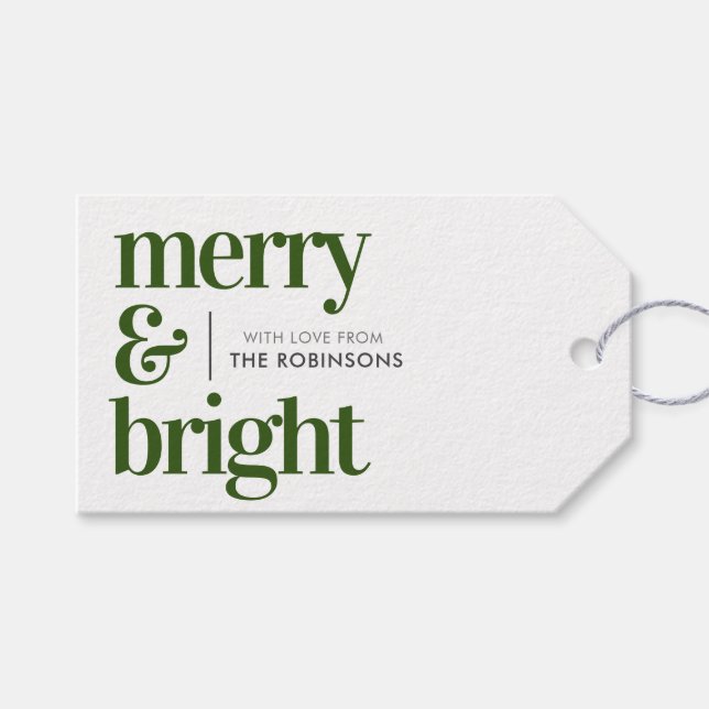 Merry & Bright Gift Tags (Front (Horizontal))