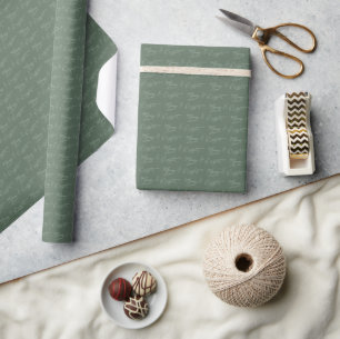 Merry & Bright   Green  Wrapping Paper