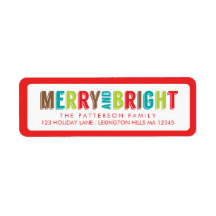 Merry & Bright Greetings Holiday Address Label