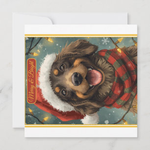 Merry Bright Holiday Dog Flat Card