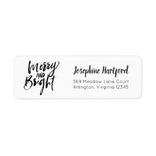 Merry & Bright Holiday Minimal Return Address