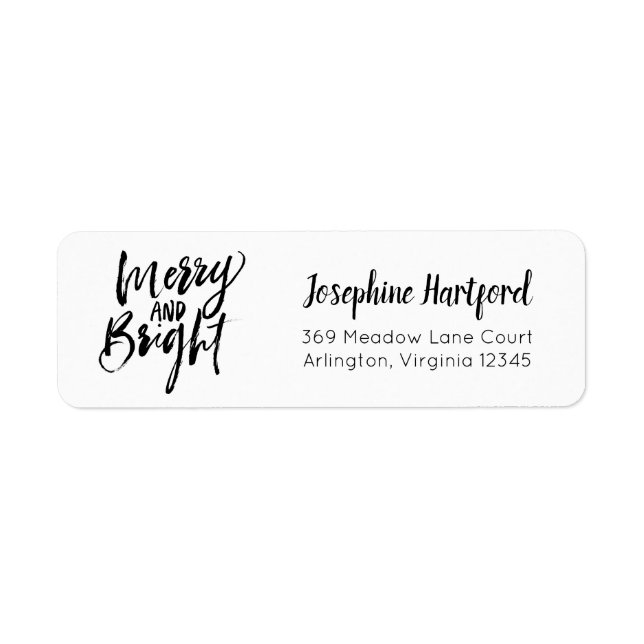 Merry & Bright Holiday Minimal Return Address (Front)