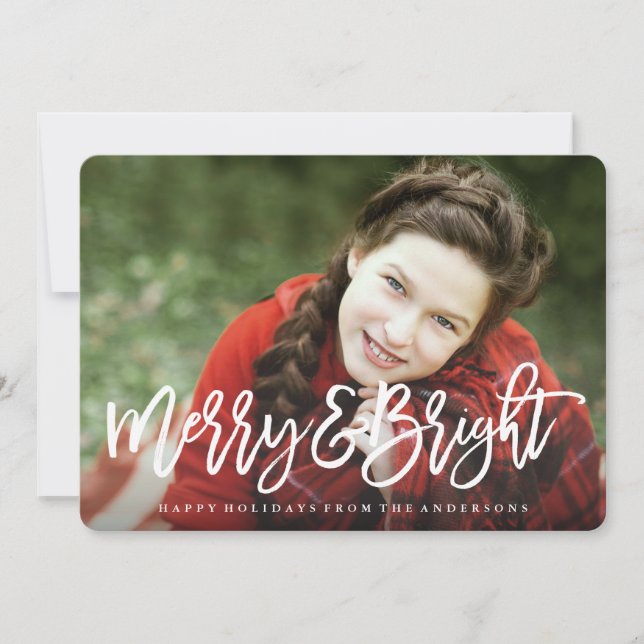 Merry & Bright Holiday Photo Card (Front)