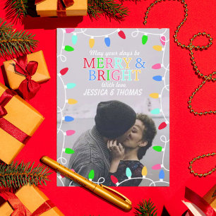 Merry & Bright Holiday Photo Christmas Card