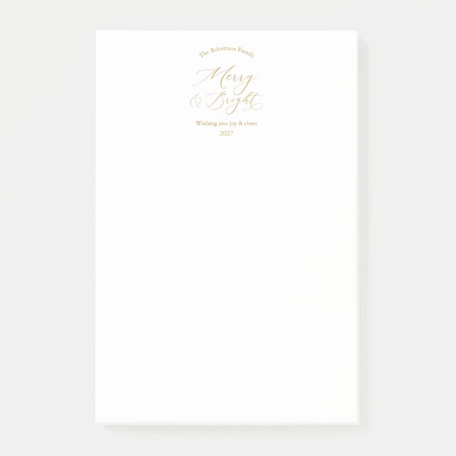 Merry & Bright Holiday Post-it Notes (Front)