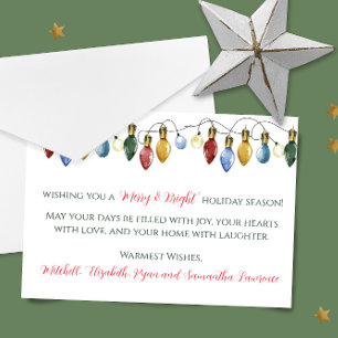 Merry & Bright Holiday Season Christmas Card