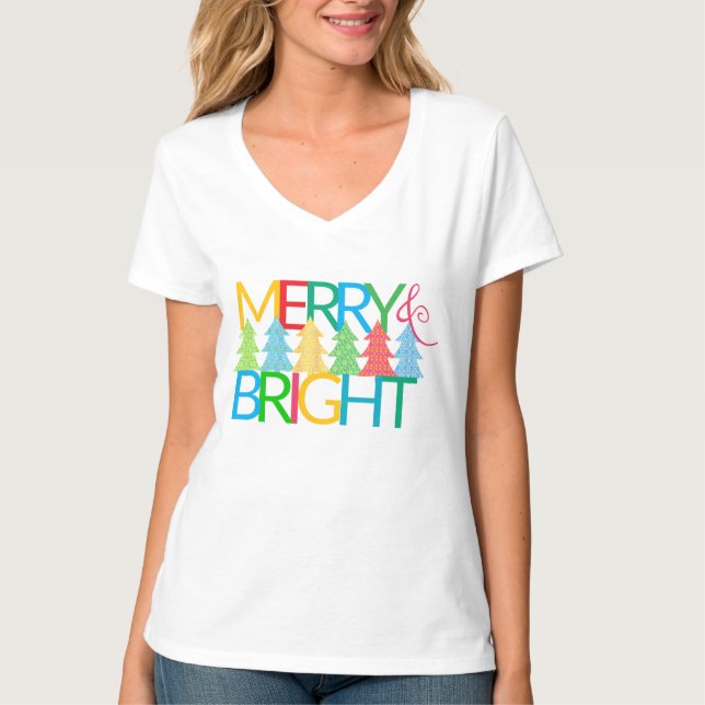 Merry & Bright Holiday T-shirt (Front)