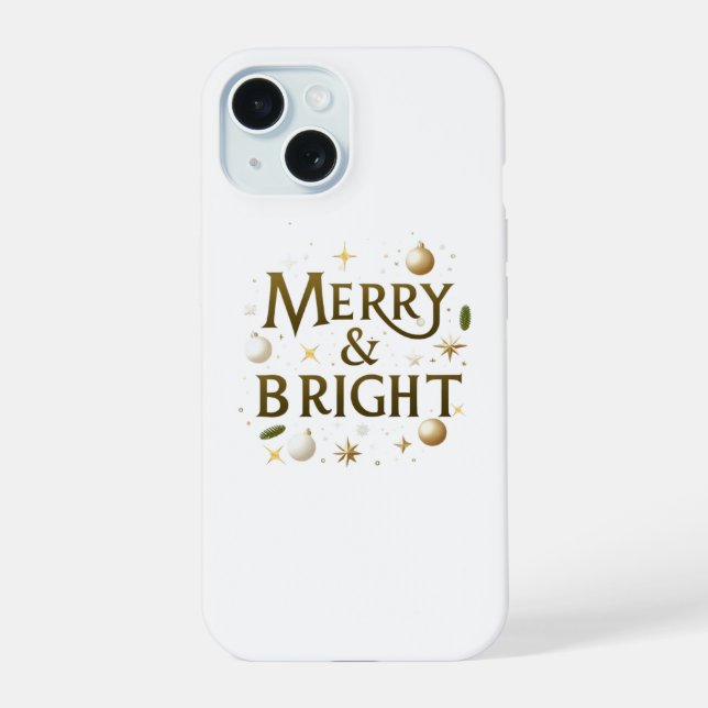 Merry & Bright iPhone Case – Elegant Minimalist  (Back)